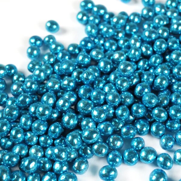 Crispy Schokokugeln Blau Metallic 6mm 80g