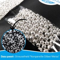 Crispy Schokokugeln Silber Metallic 6mm 40g