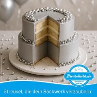 Crispy Schokokugeln Silber Metallic 6mm 40g